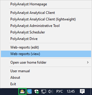 tray web reports view.rus